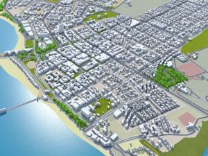 Swakopmund city Namibia 10km 3Dモデル