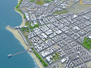 Swakopmund city Namibia 10km 3D Model