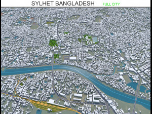 Sylhet city Bangladesh 25km 3D Model