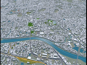 Sylhet city Bangladesh 25km Modèle 3D