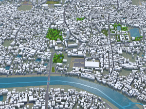 Sylhet city Bangladesh 25km Modèle 3D