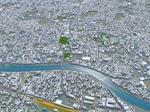 Sylhet city Bangladesh 25km 3D Model