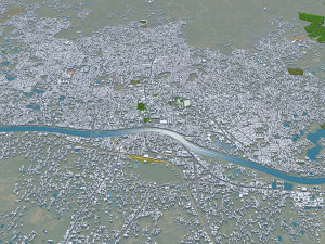 Sylhet city Bangladesh 25km Modèle 3D