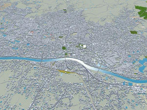 Sylhet city Bangladesh 25km 3D Model