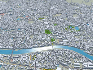 Sylhet city Bangladesh 25km Modèle 3D