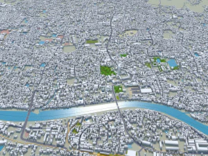 Sylhet city Bangladesh 25km 3D Model