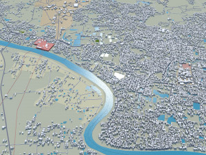 Sylhet city Bangladesh 25km Modèle 3D