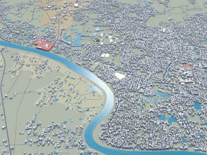 Sylhet city Bangladesh 25km 3D Model