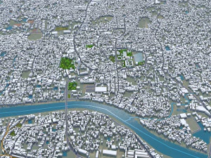 Sylhet city Bangladesh 25km 3D Model