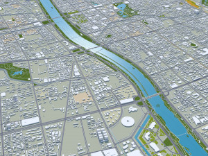 Taiyuan city Shanxi China 70km 3D 模型
