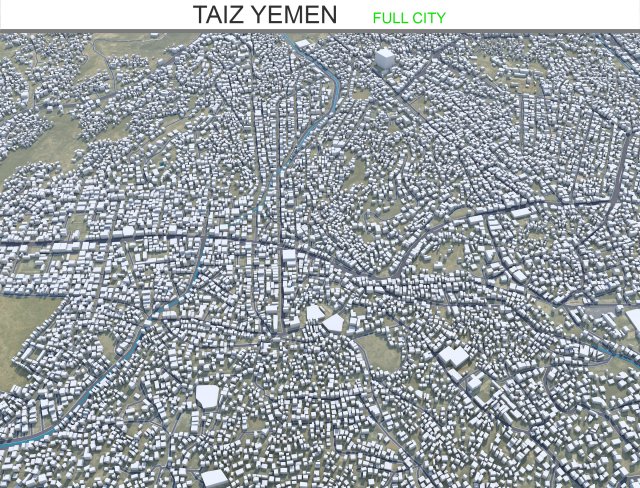 Taiz city Yemen 25km 3Dモデル .c4d .max .obj .3ds .fbx .stl .blend 