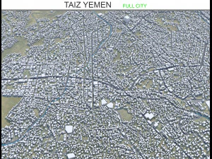 Taiz stad Jemen 25 km 3D Model