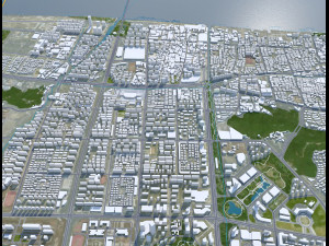 Taizhou city Zhejiang China 120km 3D Model