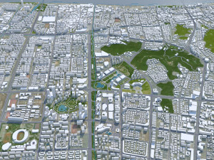 Taizhou city Zhejiang China 120km 3D Model