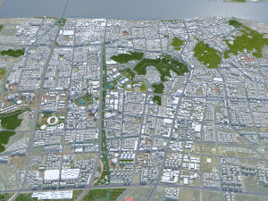 Taizhou city Zhejiang China 120km 3D Model
