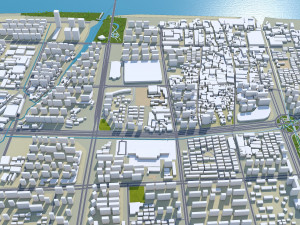 Taizhou city Zhejiang China 120km 3D Model