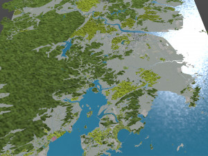 Taizhou city Zhejiang China 120km 3D Model