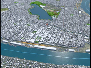 टैम्पिको शहर तमाउलिपास मेक्सिको 20 किमी 3D मॉडल