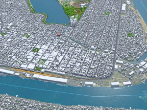 टैम्पिको शहर तमाउलिपास मेक्सिको 20 किमी 3D मॉडल