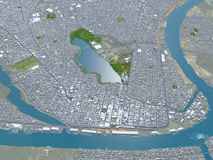 टैम्पिको शहर तमाउलिपास मेक्सिको 20 किमी 3D मॉडल