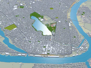 टैम्पिको शहर तमाउलिपास मेक्सिको 20 किमी 3D मॉडल