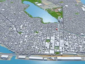 टैम्पिको शहर तमाउलिपास मेक्सिको 20 किमी 3D मॉडल