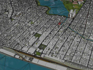 टैम्पिको शहर तमाउलिपास मेक्सिको 20 किमी 3D मॉडल