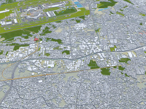 Tangerang city Banten Indonesia 25km 3D Model