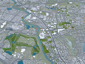 Tangerang city Banten Indonesia 25km 3D Model