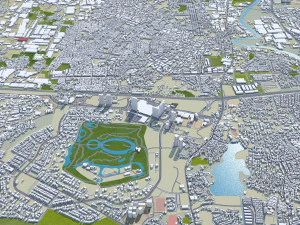Tangerang city Banten Indonesia 25km 3D Model