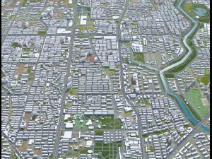 Tangshan city Hebei China 60km 3D Model