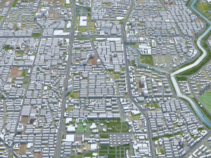Tangshan city Hebei China 60km 3D Model