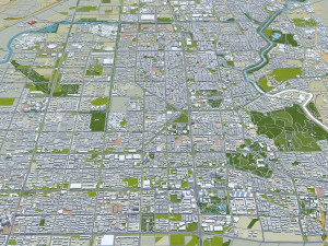 Tangshan city Hebei China 60km 3D Model