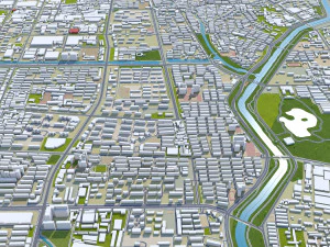 Tangshan city Hebei China 60km 3D Model