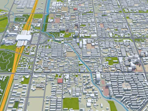 Tangshan city Hebei China 60km 3D Model