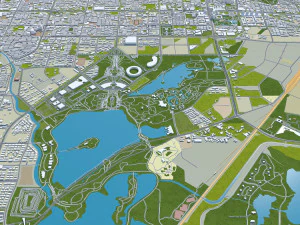 Tangshan city Hebei China 60km 3D Model