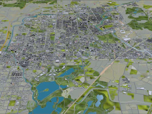 Tangshan city Hebei China 60km 3D Model