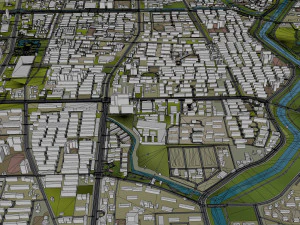 Tangshan city Hebei China 60km 3D Model