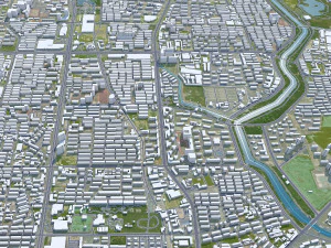 Tangshan city Hebei China 60km 3D Model