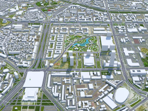 Tashkent city Uzbekistan 40km 3D Model