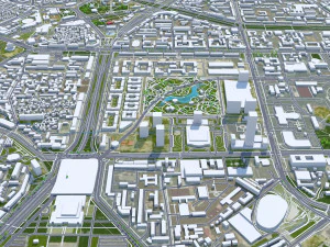 Tashkent city Uzbekistan 40km 3D Model