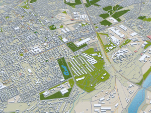 Tashkent city Uzbekistan 40km 3D Model
