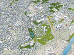 Tashkent city Uzbekistan 40km 3D Model