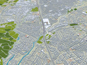 Tashkent city Uzbekistan 40km 3D Model