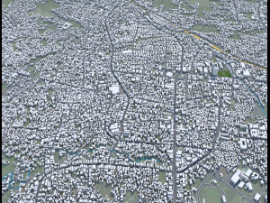 Tasikmalaya city West Java Indonesia 25km Modello 3D