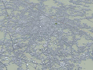 Tasikmalaya city West Java Indonesia 25km 3D Model