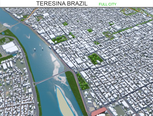 Teresina city Brazil 30km Modelo 3D .c4d .max .obj .3ds .fbx .stl .blend 