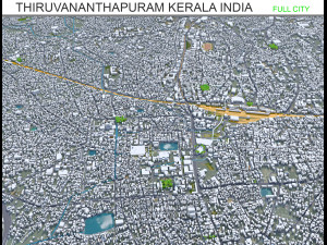 Thiruvananthapuram city Kerala India 35km 3D Model