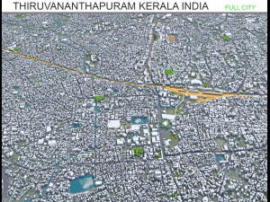 Città di Thiruvananthapuram Kerala India 35 km Modello 3D