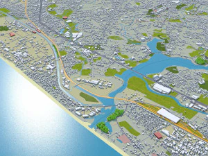 Thiruvananthapuram city Kerala India 35km 3D Model